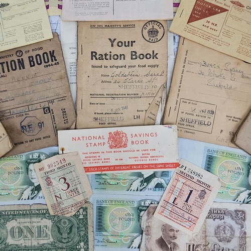 241 - Local Interest - Militaria - Sheffield related WWII ephemera including The Ministry of Food ration b... 