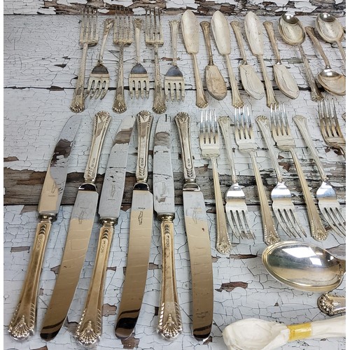 262 - A silver Art Deco style cutlery set for six placings regd. design no. 857638 comprising soup spoons,... 