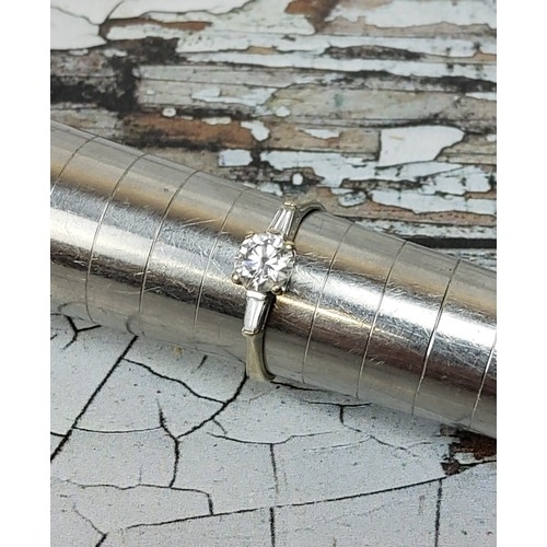 270 - An 18ct white gold brilliant cut diamond solitaire ring, the central diamond with an approx. weight ... 