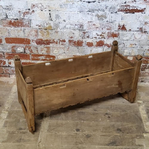 341 - A 19th century French metamorphic farmhouse window seat / cot c.1880 89cm w x 46cm h x 36cm d