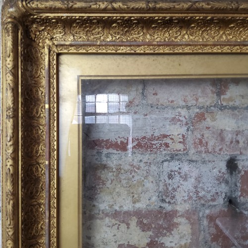 391 - A decorative 19th century gilt wood frame with period glass c.1860, 50cm x 62cm outer measurements /... 