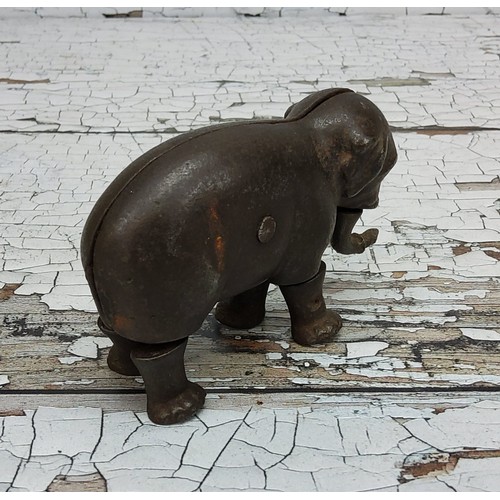 110 - Late 19th Century cast iron walking elephant toy, marked patent 1873, made by the Ives Toy Company o... 