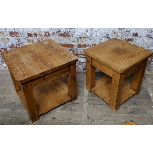 382 - Two pine side tables by SheepLea Handmade Furniture