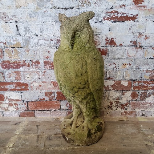 72 - A large reconstituted stone tawny owl 72cms high