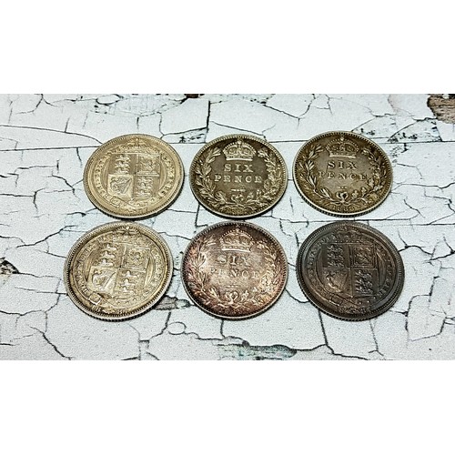 96 - Numismatics - Queen Victoria (1837-1901) - six Jubilee Head sixpence pieces, all in exceptionally hi... 