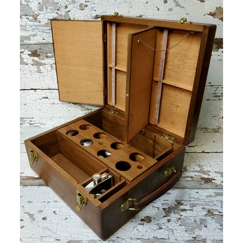 47 - A Stephenson Blake of Sheffield hardwood drinks box, brass fittings, fitted interior, removal shot c... 