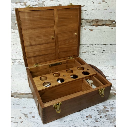 47 - A Stephenson Blake of Sheffield hardwood drinks box, brass fittings, fitted interior, removal shot c... 