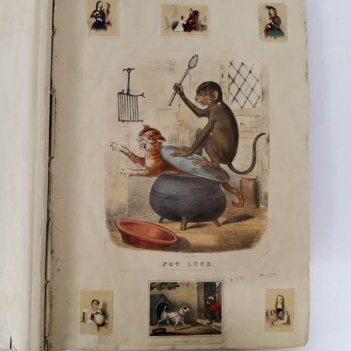 28 - An interesting Victorian scrapbook album, large format, with an imaginative and playful layout inclu... 