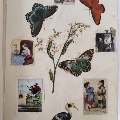 28 - An interesting Victorian scrapbook album, large format, with an imaginative and playful layout inclu... 