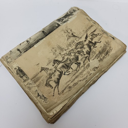 30 - A large Victorian scrapbook book album c.1880