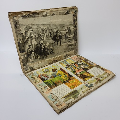 30 - A large Victorian scrapbook book album c.1880