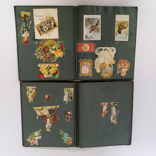 33 - Two Early 20th century scrapbook albums, full of colourful illustrations c.1910