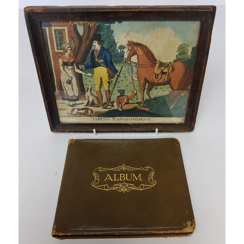 71 - An early 19th century framed book plate 'Taking Refreshment'  published and sold by P and ... 