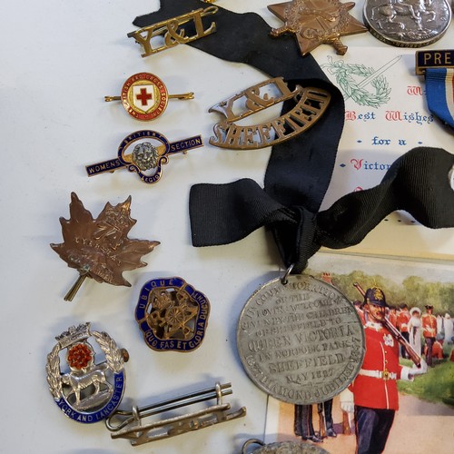 176 - Militaria - PTE T.E.Osborn 12-206 YORK & Lancs regiment; Edward VII coronation medallion, Spink ... 