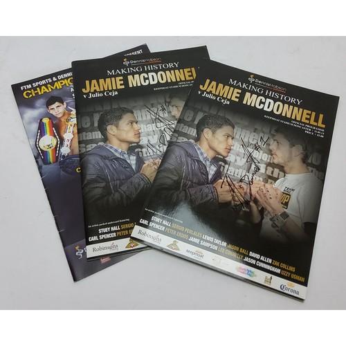 187 - Boxing memorabilia - an Official Programme from the Jamie McDonnell v Julio Ceja signed on the cover... 