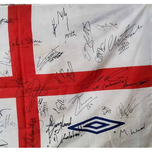 188 - Boxing interest - an England flag signed by World/British/European & Commonwealth champions incl... 