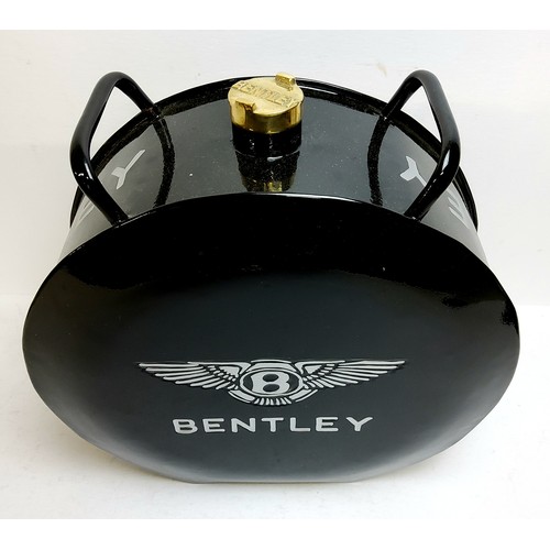 231 - Automobilia & Advertisement - a reproduction Bentley black painted metal fuel can with brass cap... 