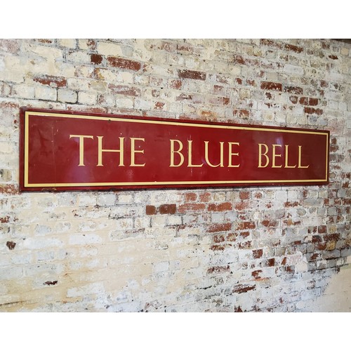 237 - Advertisement - Salvage - a very large original early/mid 20th century enamel pub sign 'The Blue Bel... 