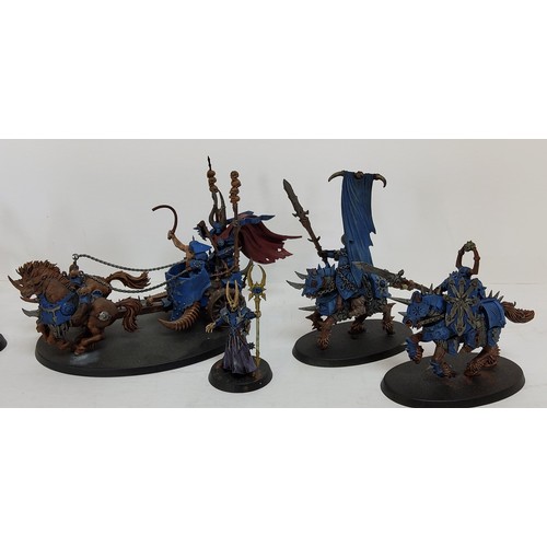 245 - War Hammer - CHAOS - including a well painted chariot model, one Lord, one magister, ten CHAOS warri... 