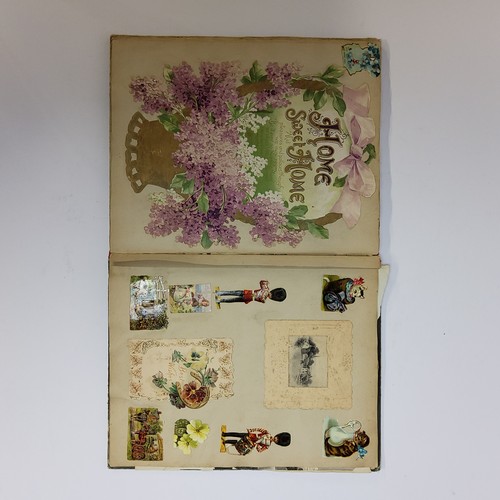 38 - An Edwardian scrap book, each page well layed out including early Victorian inclusions