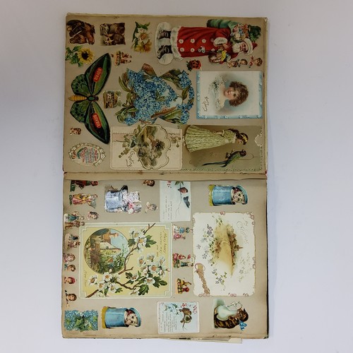 38 - An Edwardian scrap book, each page well layed out including early Victorian inclusions