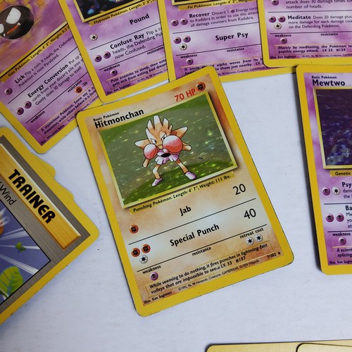 247 - Basic Pokemon Cards - A holographic 'shiny' Mewtwo Basic Pokemon card, number 10/102; a holographic ... 