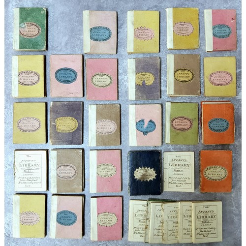 17 - The Infant's Library, made and sold by John Marshall, 15 (of 16) volumes nos.1-15, circa 1800, most ... 