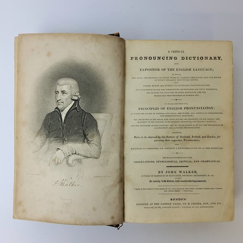 25 - Walker (John). A Critical Pronouncing Dictionary, and Expositor of the English Language, printed at ... 