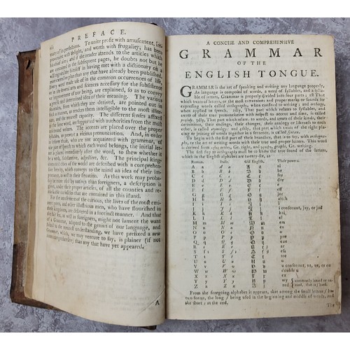 44 - Books - English Literature - A concise and comprehensive grammar of the English tongue, Fenning's Di... 