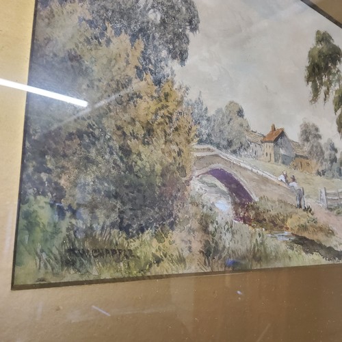 328 - Pictures & Prints - three early 20th century gilt frame watercolours c.1900, by the packhorse Br... 