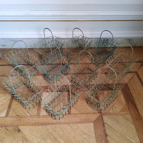 80 - Ten centrepiece/plant wirework baskets, green (10)