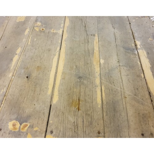 139 - A Victorian pine kitchen table, heavily distressed paint, with a bespoke stainless steel cover for k... 