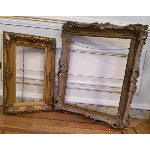 149 - Attic Finds - two 19th Century decorative gilt frames, found above the ballroom, A/F (as found)