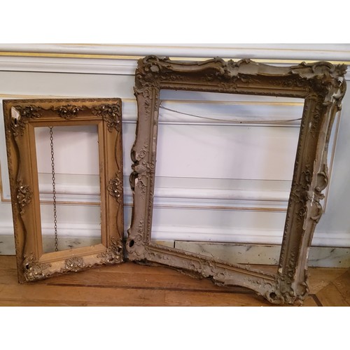 149 - Attic Finds - two 19th Century decorative gilt frames, found above the ballroom, A/F (as found)