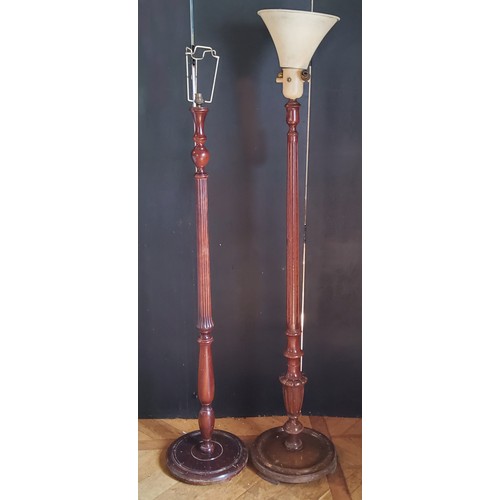 161 - An Edwardian mahogany standard lamp; another (2)