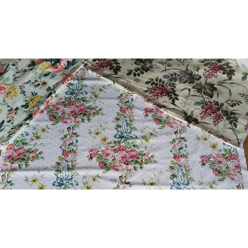 203 - Warner Fabrics Edwardian Roses pattern designed in 1904 approx. 4m; Design Edition Limited Wisteria ... 