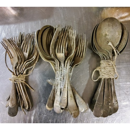 245 - A large number of catering/ pastry moulds, and a varied collection of stainless steel and silver pla... 