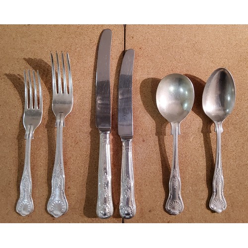 254 - Large quantity of Hiram Wild (Sheffield) silver plated cutlery, approx. quantity are; 12 soup spoon,... 