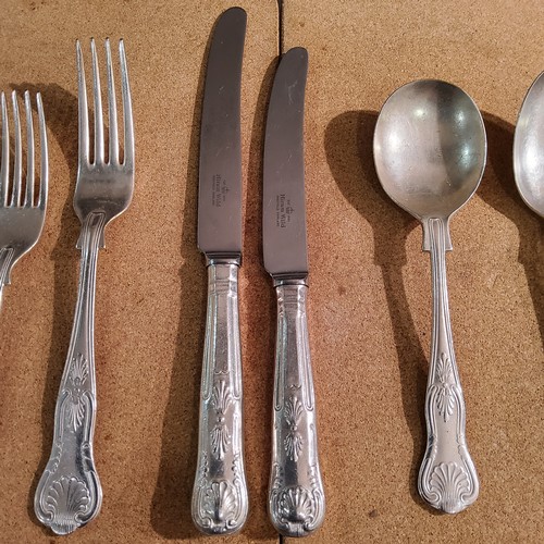 254 - Large quantity of Hiram Wild (Sheffield) silver plated cutlery, approx. quantity are; 12 soup spoon,... 