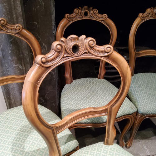 260 - A suite of six Louis XVI style balloon back parlour chairs