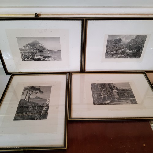 185 - Fifty framed plates taken from 'Gems of Scenery from Picturesque Europe', limited edition no.53/300,... 