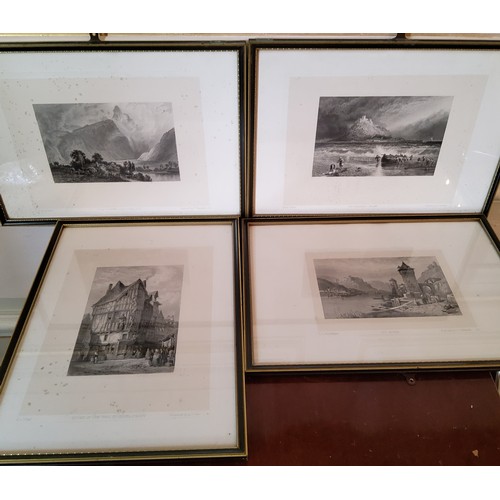 185 - Fifty framed plates taken from 'Gems of Scenery from Picturesque Europe', limited edition no.53/300,... 