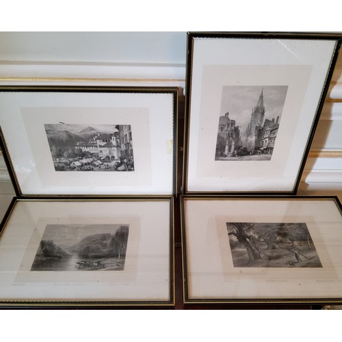 185 - Fifty framed plates taken from 'Gems of Scenery from Picturesque Europe', limited edition no.53/300,... 