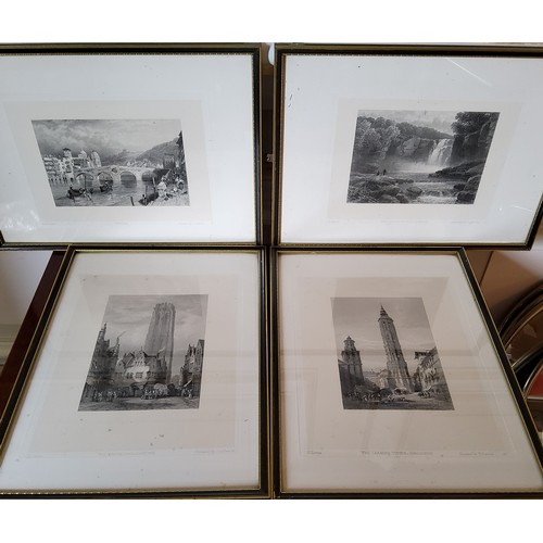 185 - Fifty framed plates taken from 'Gems of Scenery from Picturesque Europe', limited edition no.53/300,... 