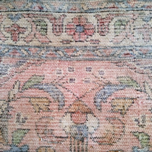 279 - A large hand knotted Hamadan runner with five elephant foot gourds, in tones of red and blue 487cm x... 