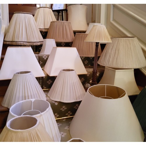 219 - Lighting - various lampshades and three table lamps