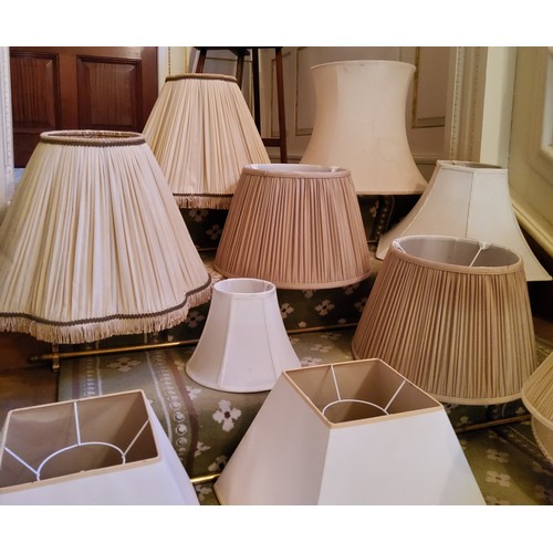 219 - Lighting - various lampshades and three table lamps