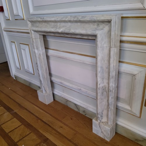 117A - A 19th century Carrara marble fireplace, External measurements 127 cm long (wide) x 13cm deep x 125c... 