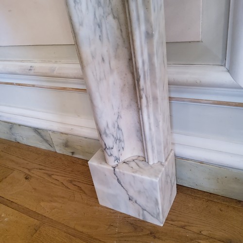 117A - A 19th century Carrara marble fireplace, External measurements 127 cm long (wide) x 13cm deep x 125c... 