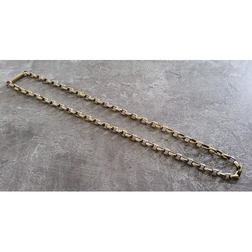 35 - A yellow metal oblong belcher necklace 19.45g